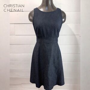 CHRISTIAN CHENAIL Polka Dot Sleeveless Dress – Size 6